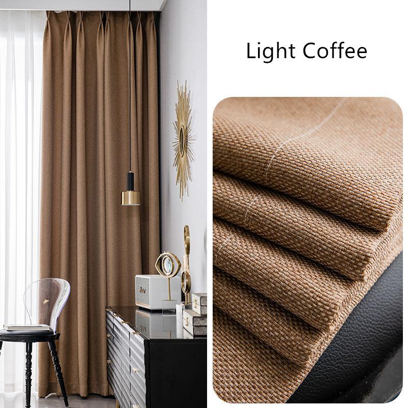 350cm Hoogte Verdikt Stevig Imitatie Linnen Gordijn 80%-90% Verduisterende Gordijnen Voor Slaapkamer Woonkamer Verduistering W100xH130cm 1 piece&Rings