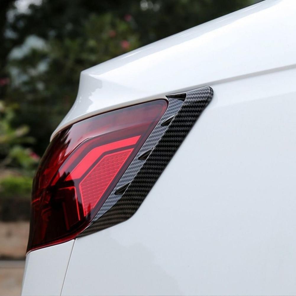 2pcs Carbon Fiber Car Headlight Eyebrow Decals Adhesive Side Wind Blade Stickers Fender Tail Light Wrap Automotive Body Trim