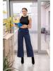 2025 Women's High Waist Wide Leg Stretch Trousers with Pockets - Formal Casual Pants