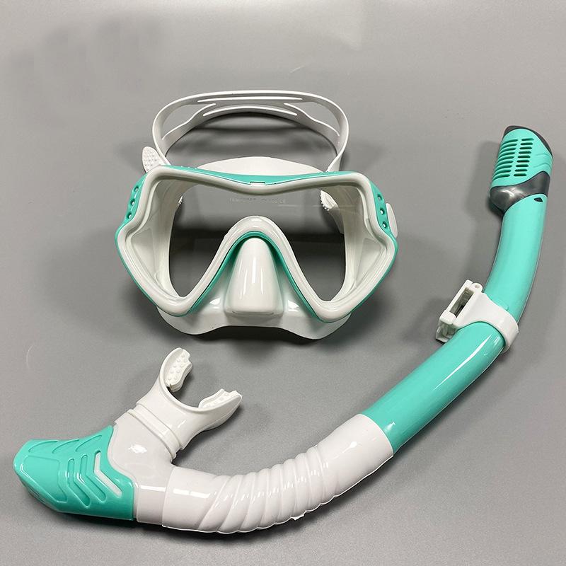 Adult Large Frame Diving Mask & Snorkel Set Soft Silicone Waterproof Scuba Snorkeling Gear for Men Women