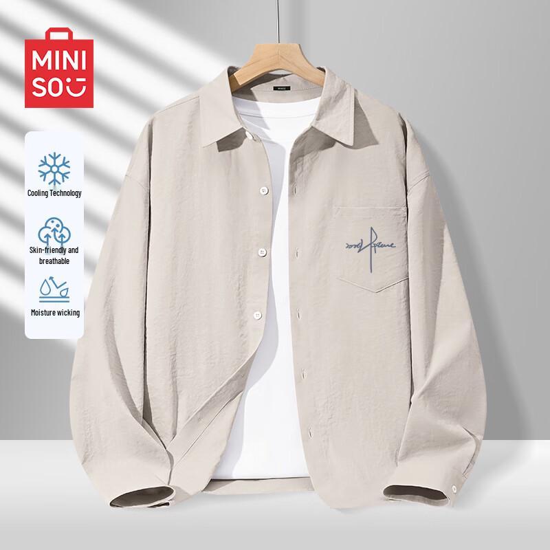 MINISO Couple s Casual Cool-Feel Long-Sleeve Shirt 2XL