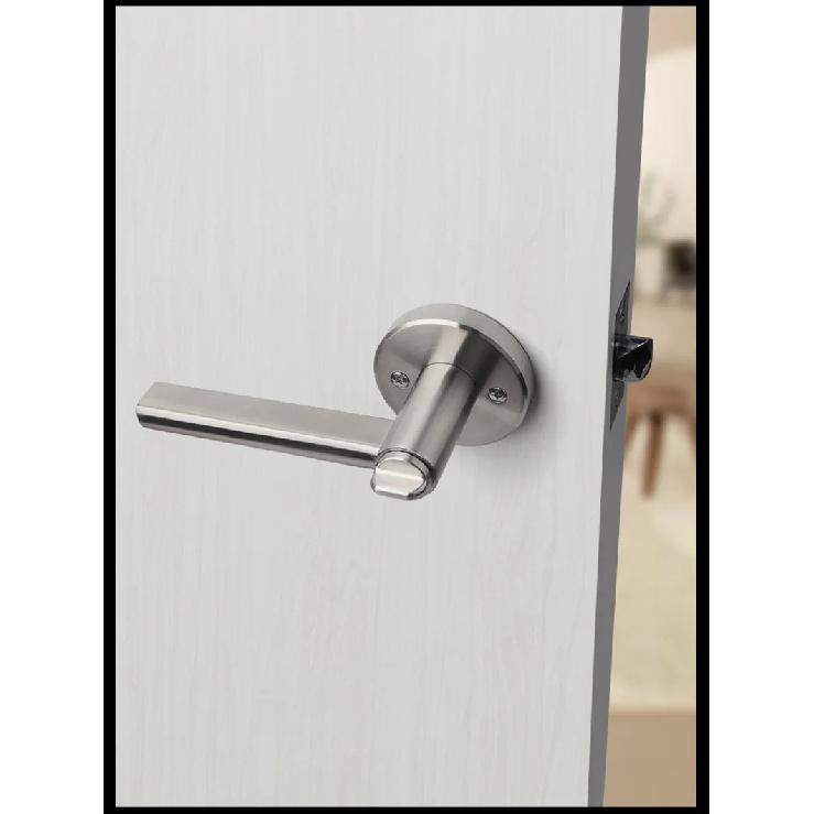 304 Stainless Steel Three-pole Handle Lock Single Tongue Bathroom Interior Door Lock Aisle Fire Door Door Lock With Key