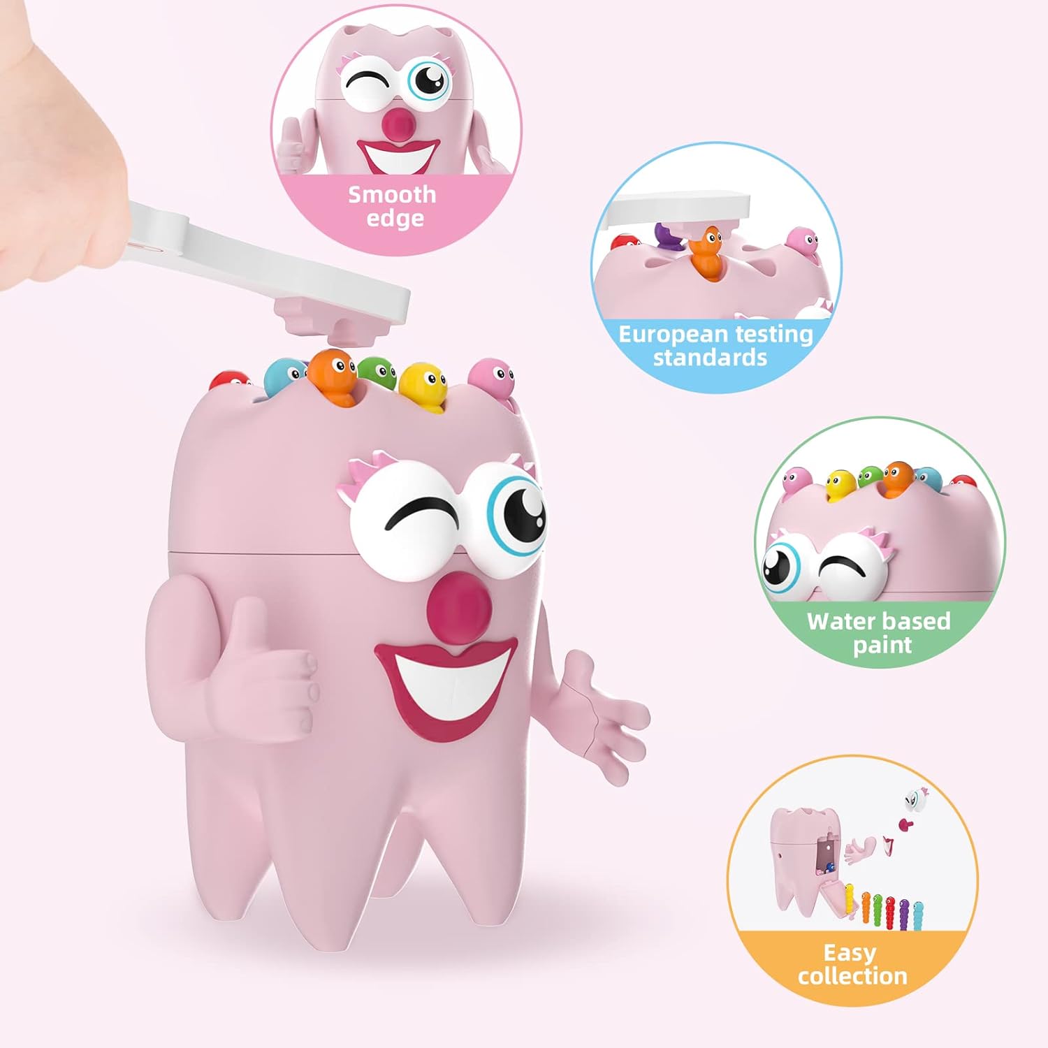 

Детская магнитная игрушка от 3 лет, Игра «Поймай червячка», Игрушка для раннего развития, Образовательный подарок для детей, малышей, Магнитная рыбалка Dentist game