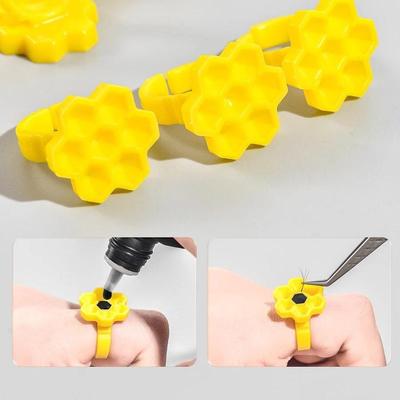 100 Pezzi/SET Tazza Colla per Estensioni Ciglia Tazza Colla a Goccia All-in-one Anello Tazza per Estensioni Ciglia Strumento per Estensioni Ciglia