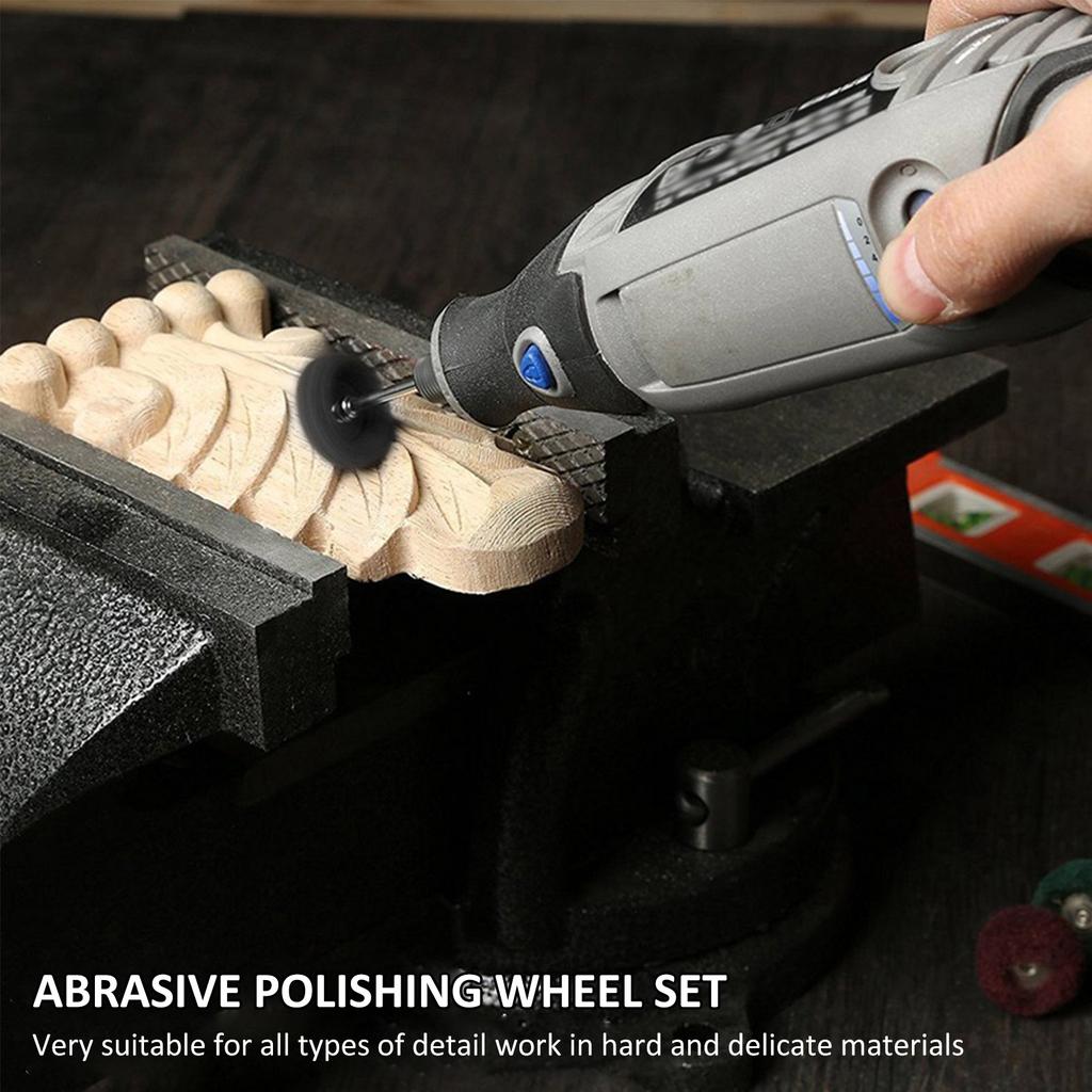 40/80 PCS Mini Drill Abrasive Brush Nylon Fiber 25mm Polishing Wheel 3mm Shank for Dremel Accessories Tools Glass Metal Buffing