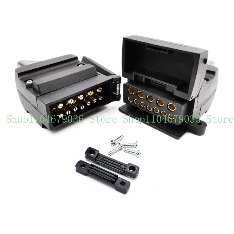 12Pin Flat Trailer Plug Socket 12V 12Pin Australian Trailer Plug Socket Male Female Adaptor Connector Flat Plug Socket A