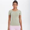 New Round Neck Sports T-Shirt For Running And Fitness, Slim Fit And Breathable Yoga Short Sleeved Women