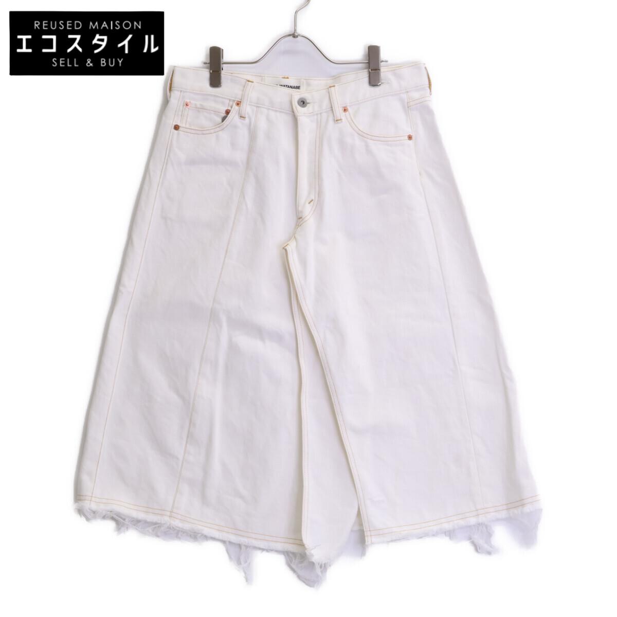 

COMMEdesGARCONS JUNYA WATANABE XF-S010 AD2020 Wrap Skirt Denim Long Cut-off skirt XS whiteUsed