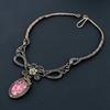 Pink Thulite Necklace Handmade Jewelry, 999 Copper Wire Wrapped Necklace Designer Gemstone Jewelry Adjustable Chain Necklace Gift For Mom