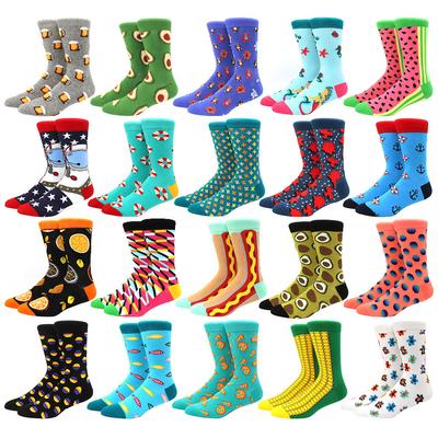 Men Socks Cotton Funny Socks for Man Women Novelty Casual Dressing Color Crew Socks for Happy Wedding Accessories Gift