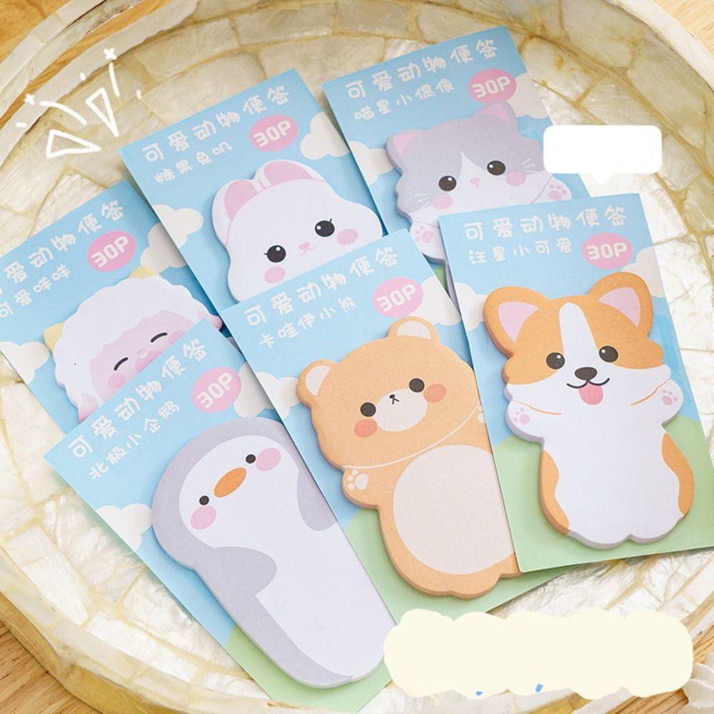 Cartoon Bear Sticky Notes Cat Message Paper Bookmarks Animal Memo Pad  Office
