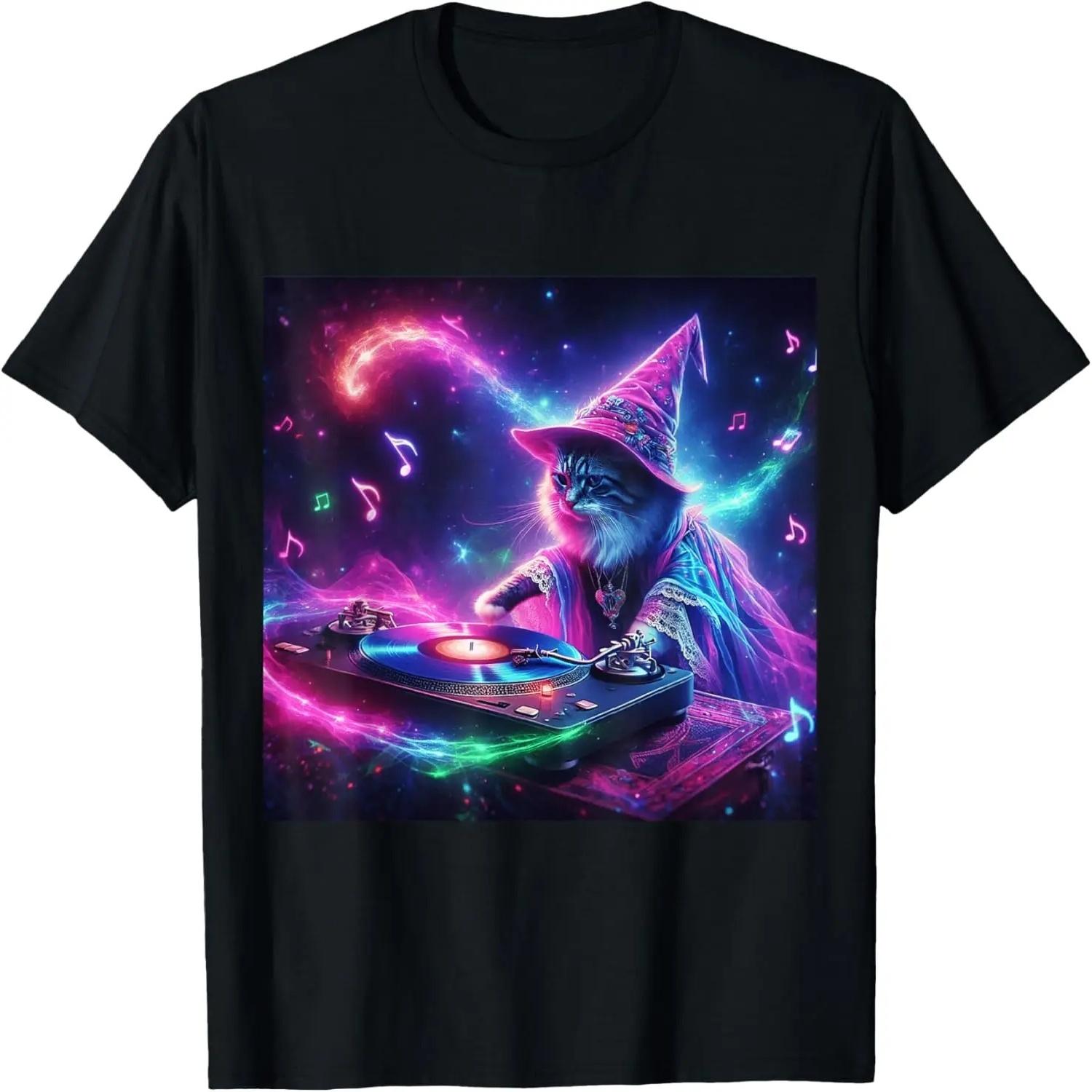 PLUR DJ Vibes Trippy Cat Festival EDM Rave Essential Novelty T-Shirt S