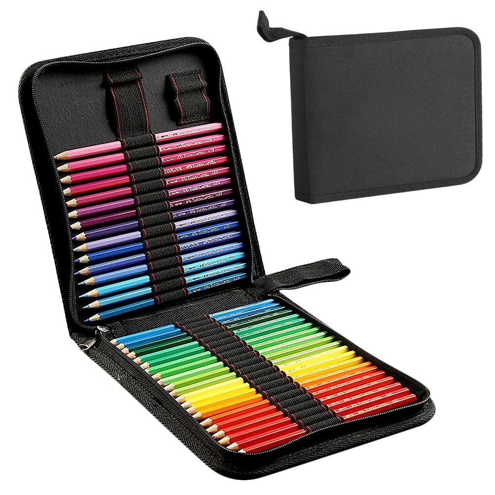 

Large Capacity Colored Pencil Simple Pencil Case with Zipper Foldable Perfect for Back to Office Supplies Pencils Not 36 Pencils Case, Closure,