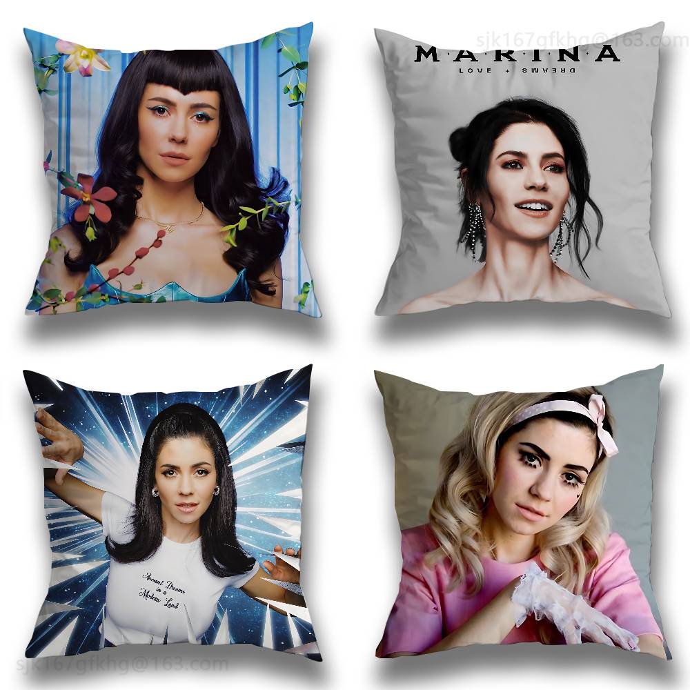 Marina Pillow Case Square Double-Sided Printing Short Plush Sofa Cushion Cover Bedroom Bedside Pillow