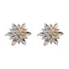 Silver Needle Diamond Flower Geometric Earrings Cold Wind Atmospheric Fashion Stud Earrings Premium Niche Fashion Earrings