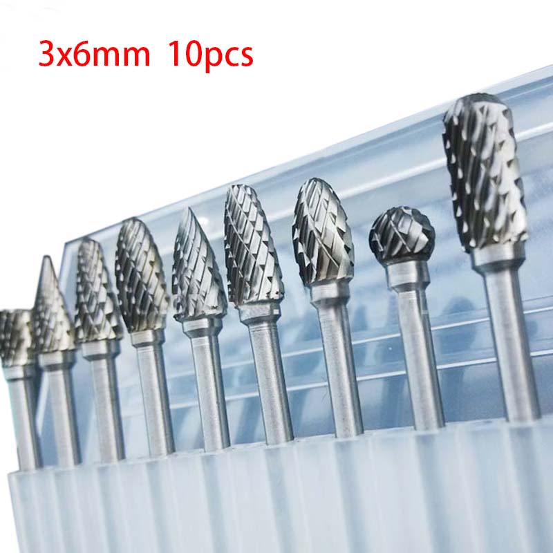 

10 pcs 20pcs Tungsten Carbide Rotary Burrs Set for Dremel Accessories Milling Cutter Drill Bit Engraving Bits