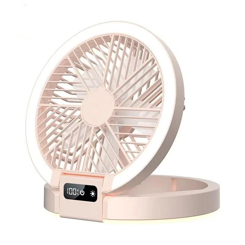 2025 Multi-Functional Electric Fan with LED Display Wireless Portable Home Silent Ventilation Desktop & Wall Mounted Cooling Fan