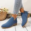 Plus-size Shoes, Thick-heeled Ankle Boots, Women's Pointed-toe Thick-heeled Ankle Boots, Women's Boots