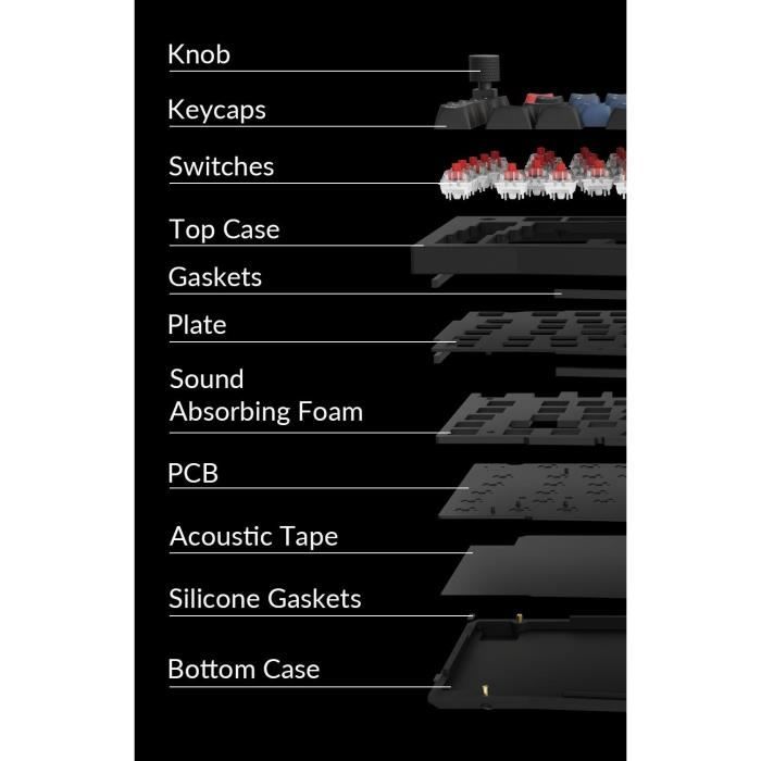 Clavier mécanique gamer - Switch mécanique Brown - KEYCHRON Q10 - ANSI - Rétroéclairage RGB