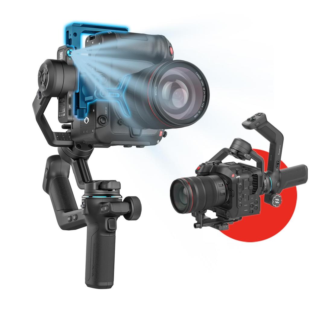 FeiyuTech Camera Gimbal Stabilizer for Compatible with and with AI Native Vertical and a Weight Capacity SCORP-C2 Stabilizer, Mirrorless/SLR Cameras,