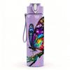 1PC Bright Color Butterfly Insect Print 750ml Color Plastic Sports Water Bottle Leakproof Flip Straw Lid Suitable for Sports Office Home Use