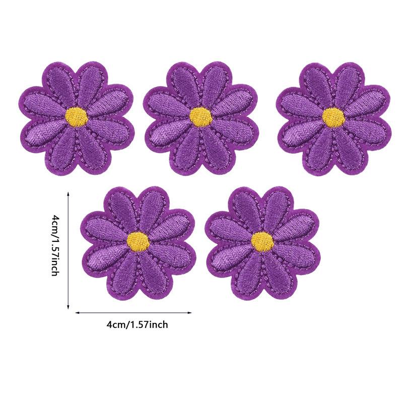 10PCS/lots Daisy Sunflower Flower Embroidery Patch Iron On Patches For Clothing Thermoadhesive Patches On Clothes Jacket Sew DIY
