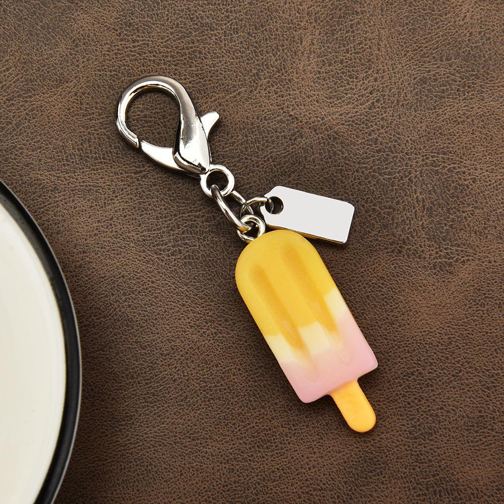 Ice Cream Popsicle Cute Keychain Simulation Resin Personalized Key Ring Bag Charm DIY Accessories Car Keychain Jewelry Girl Gift