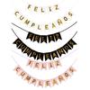 1PC/5PCS/10PCS Happy Birthday in Spanish, Hot Goldfish Tail Banner, Tailcoat Banner, Birthday Party Decoration Flag