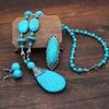 Turquoise Jewelry Sets Turquoise Necklaces Turquoise Pendant Necklace Earrings Ring Set Vintage Style Turquoise Material
