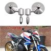 Universal Passender Motorrad Rückspiegel, Kompatibel mit 0,9 Zoll (22 mm) Griffe, galvanisiertes Silber, CNC-Bearbeitung, Aluminium