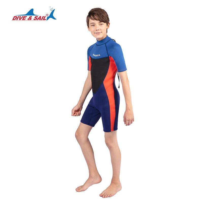 Diving Suit Men's 2.5MM One-piece Short-sleeved Children's Cold-proof Warmth Snorkeling Surfing Swimsuit