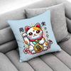 Maneki Neko Lucky Money Cat Throw Pillow Case For 45X45Cm 40X40Cm 55X55Cm 50X50Cm 30X30Cm Square Car Pillowcase Shell