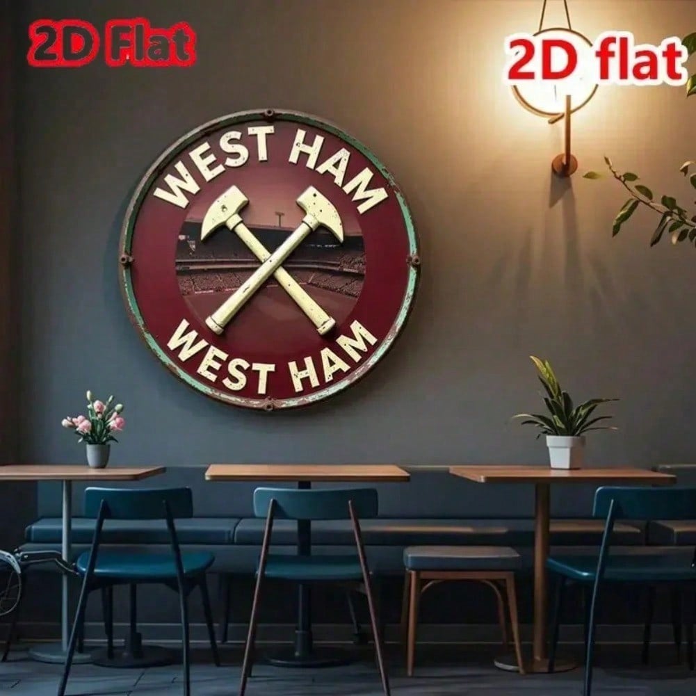 

Vintage Tin Sign Football Club Logo Metal Poster Wall Art Retro Bar Decor 20x20 різнокольоровий