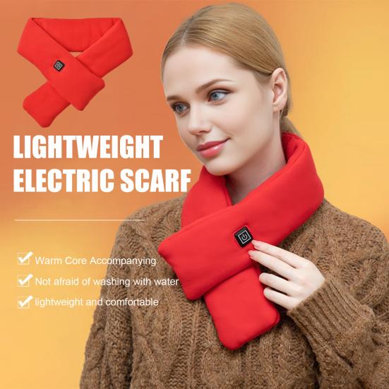 Heated Scarf Waterproof Fabric Fast Heating Electric Heated Scarf Rechargeable 3 Temp Settings Winter Scarf