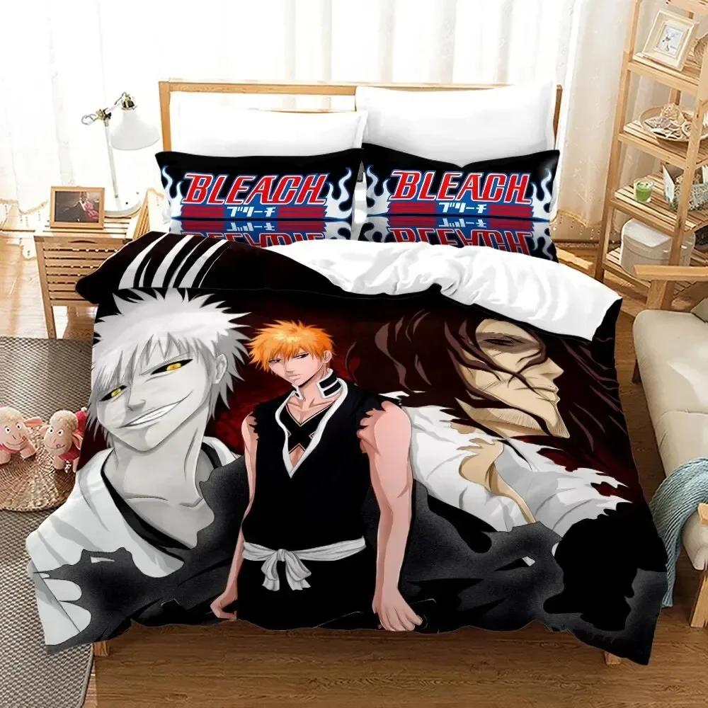 Anime Bleach Kurosaki Ichigo Comfortable Duvet Quilt Cover Pillowcase Bedding Set Children Bedroom Decoration Home Textile