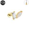 Titanium Zircon Opal Stud Earrings for Cartilage, Elegant European & American Style