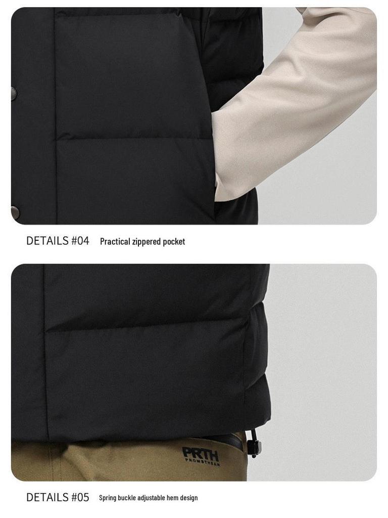 Men's High-End Fashion Lightweight Sleeveless Down Vest with Stand-Up Collar