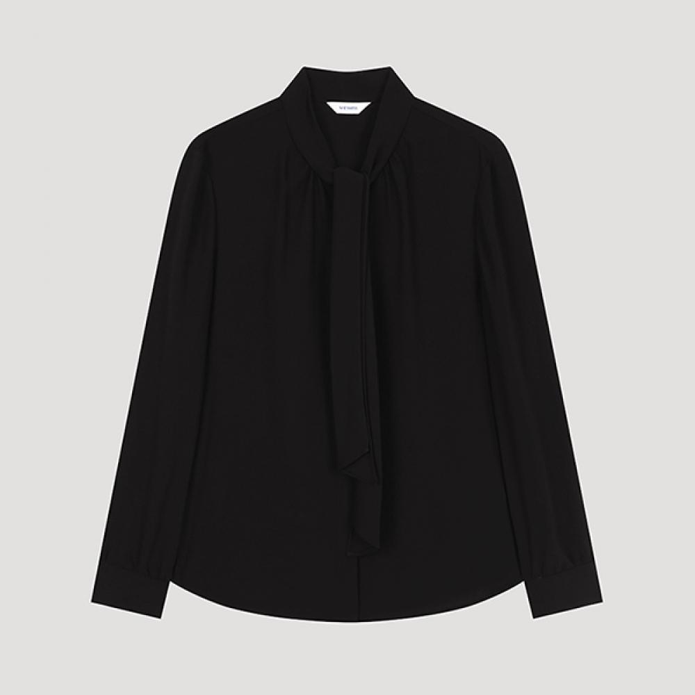 

She S miSS Shirring Tie Neck blouSe Swwblo42010 Bk blacks/55