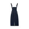 Autumn Vintage Dark Blue Denim Strap Dress For Women Loose Spring Dresses