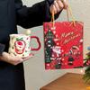 Caneca de cerâmica para presente de Natal, caneca de grande capacidade, caneca de café e água com desenho de casal de Papai Noel para uso doméstico