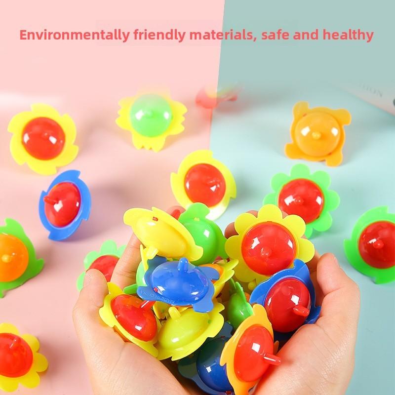 Spinning Traditional Top Toy With Two Tone Lace Design For Gift Childrens