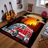 Fire Truck and City Sunset Scene Patterned Carpet a Non Slip Rug Suitable for All Seasons and Any Setting, Gift