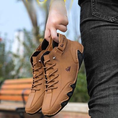 Chaussures pour hommes Bottes montantes tendance Bottes décontractées de luxe en cuir pour hommes Bottines moto Baskets tendance pour couple Grande taille 50