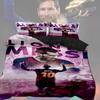 Football Superstar Messi Pattern Duvet Cover Pillowcase Bedding Set Boy For