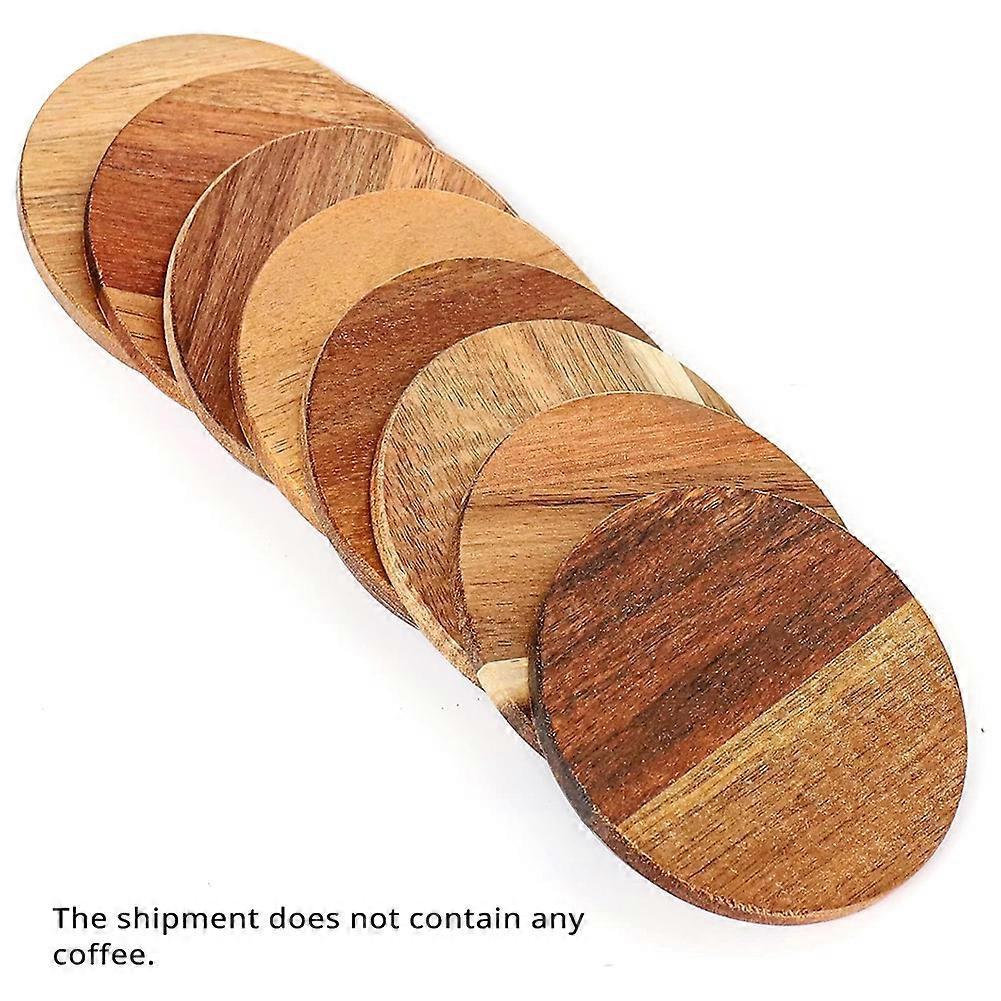 26 Pieces Unfinished Wood Coasters, 4 Inch Round Acacia-Wooden Coasters for Crafts with Non-Slip Silicon Dots