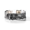 Sterling Silver Retro Men's Open Ring with Cracked Hammered Texture