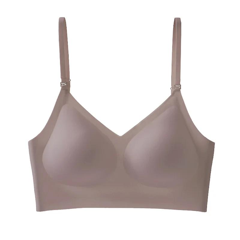 Sømløst undertøy for kvinner Sexy Justerbare Avtakbare skulderstropper BH Sommer Ryggløse Usynlige Overdeler Bralette Komfortundertøy