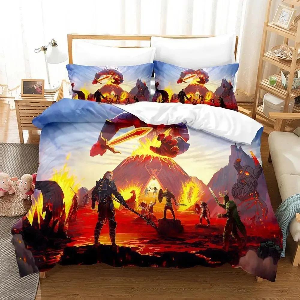 Tribes of Midgard Beding Set Single Twin Ful Quen King-Sized Dimensionsd Dimensions Bed Linen Set Adult People Kid Bedrom Duvet cover Sets 3D Game Bed