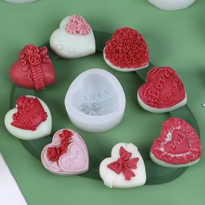 Heart Shaped Silicone Mold Handmade Chocolate Mousse Cake Baking Mold DIY Aromatherapy Candle Mold Valentine's Day Gift Decor