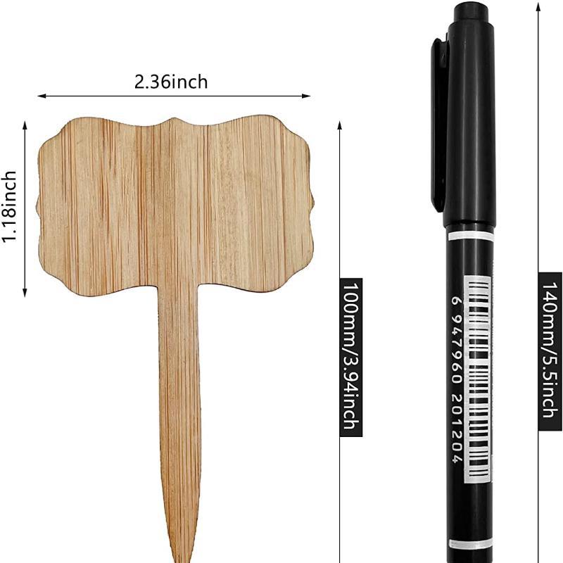 30Pcs /50Pcs Wood Plant Labels Garden Tags with A Marker Pen for Flowers Succulents Decorative Flowers Plant Sign Garden Markers
